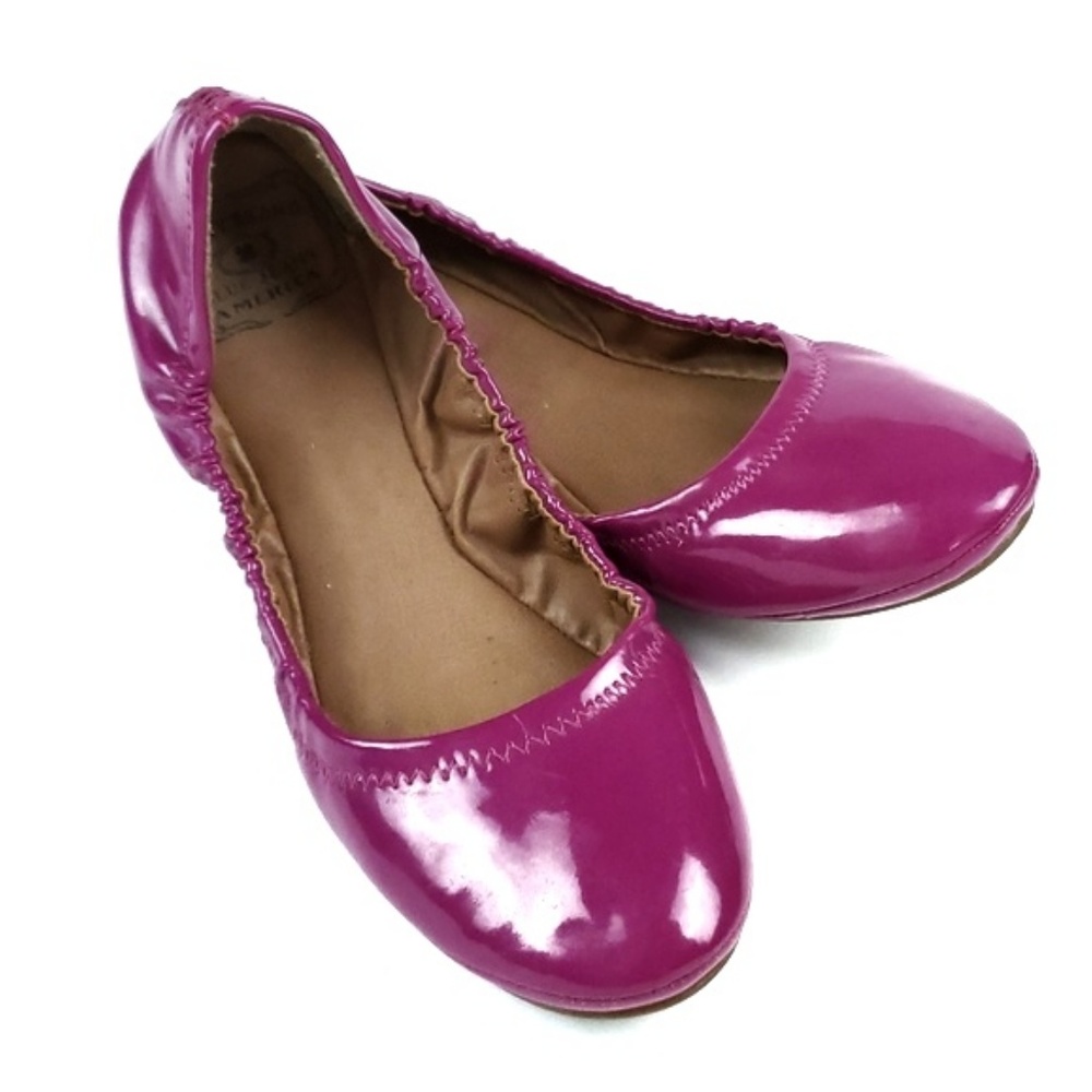 Lucky Brand Patent Leather Emmie Flats Fuschia 7.5